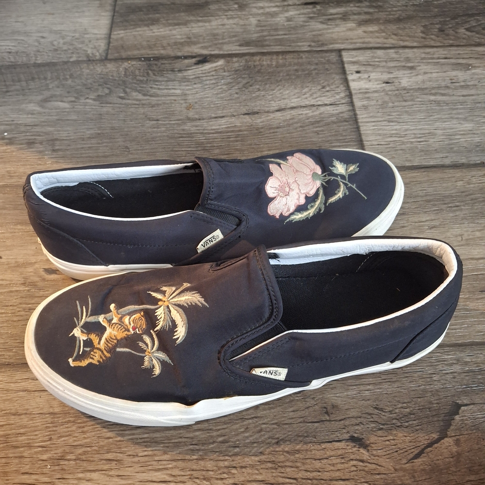 Vans Slip-On Embroidered Sneakers – Men’s 9.5 / Women’s 11